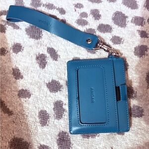 Andar teal Leather Wristlet Card Holder denner